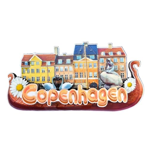 Imán Decorativo de Refrigerador 3D Madera Copenhagen