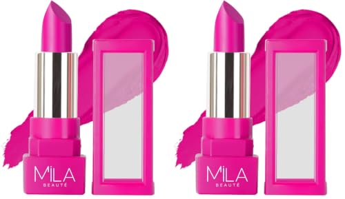Image of MILA BEAUTE Matte Lipstick | Highly Pigmented & Lightweight Formula | Matte Finish | Gives Full Coverage | Shade - (Pack of 2)
