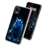 BWEGRHE Cosmic Wolf Phone Case for TCL ION Z, Clear Soft TPU Case with Shockproof Corners Slim Transparent Protective Cover for TCL ION Z