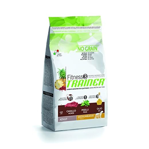 Trainer Natural NovaFoods Cibo per Cani Fitness 3 Adult Medium Maxi Horse&Peas 12,5KG - 12500 gr