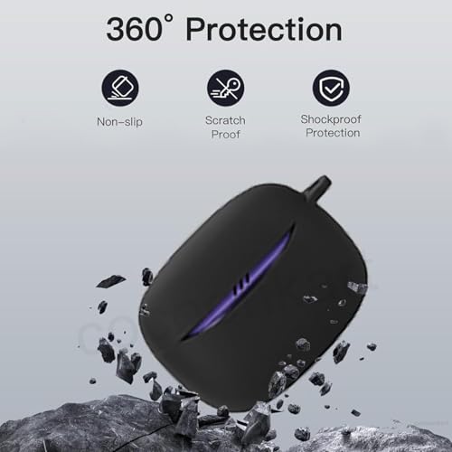 Image of Soft Silicone Case Cover Compatible with JBL Tune Beam 2 (Black)