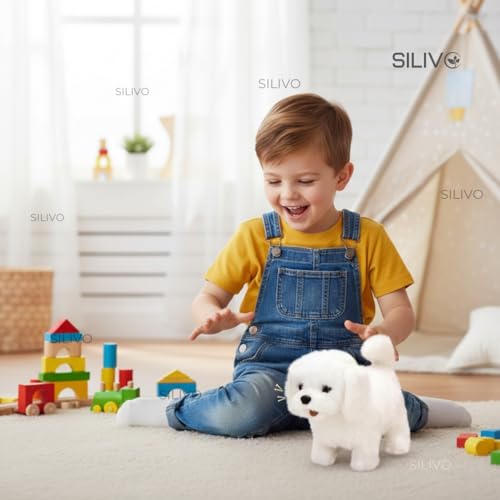 Image of Interactive Walking Hopping Puppy Toy with Sounds | Jumping Dog with Wiggling Ears, Twitching Nose & Mouth | Educational Plush Pet Toy for Babies & Kids (Multi Color)