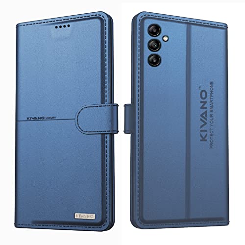 Image of KIVANO Samsung Galaxy A04s Professional Series Wallet Case | Luxurious Design | Premium | PU Leather Flip Case Back Cover - Dark Blue