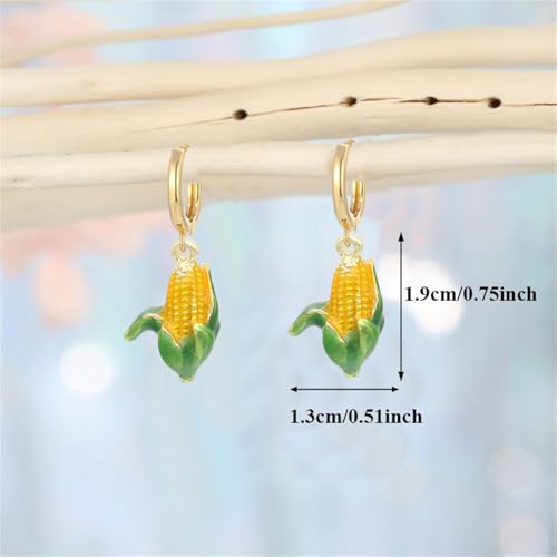 coadipress Corn Earrings for Women Charm Handmade Corn on the Cob Hoop Earrings Lifelike Statement Earrings Thanksgiving Fall Plants Foodie Autumn Holiday Jewelry3