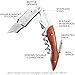 WineOp Professional Wine Opener Luxury Double Hinged Waiter's Corkscrew Wine Bottle Key - Cork screwer for Servers, Bartenders, Sommelier and Home Use | All-In-One Stainless Steel (Rosewood Handle)