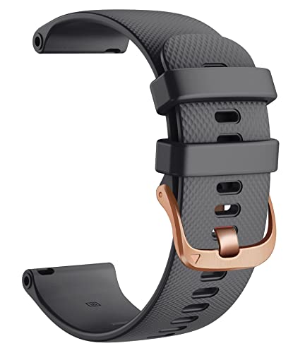 Bracelet 18mm silicone anti-irritation pour montre Garmin noir