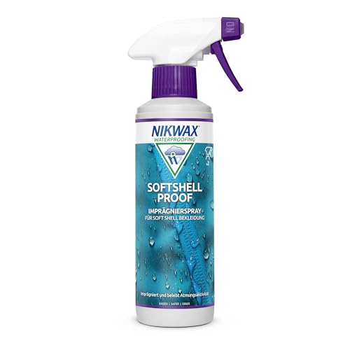 Nikwax SoftShell Proof 300ml Imprägnierungsspray für atmungsaktive Softshelljacken Hosen Leggings Ski- und Outdoor-Bekleidung