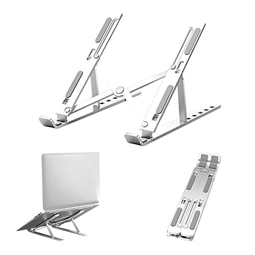 Silberner 6-Winkel-Verstellbarer Tragbarer Belüfteter Laptopständer Aus Aluminium for 10-Zoll-5,6-Zoll-Laptop Tablet-Ständer
