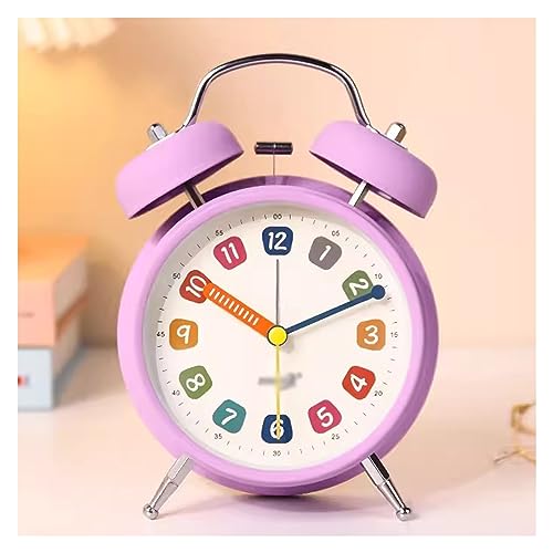 Sveglia a doppia campana forte, 10,2 cm, a batteria, con retroilluminazione per chi dorme pesantemente