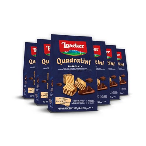 Image of Loacker Quadratini Chocolate Wafers, 30% Less Sugar, Non-GMO, 6-Pack