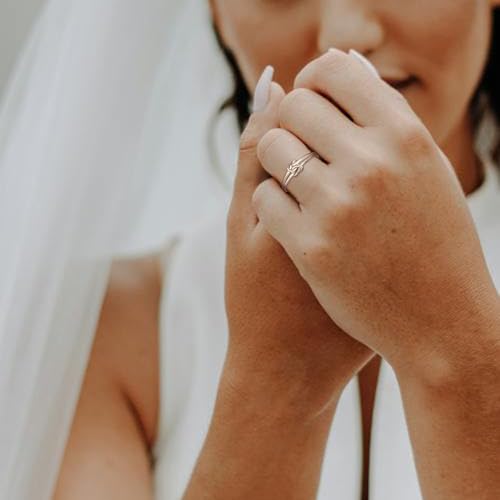 EVER FAITH Dainty Double Love Heart Infinity Rings, 925 Sterling Silver Mother Daughter Best Friend Irish Celtic Knots Wedding Promise Band Ring for Women Bride4