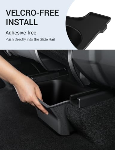 Image of Motrobe Rear Center Console Organizer for 2026 Tesla Model Y Juniper & Model Y L Trash Can Backseat Storage Box with Anti-Slip Lid Garbage Can Model Y Juniper Accessories 2025 2026