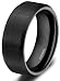 Somen Tungsten 8mm Ceramic Black Brushed Comfort Fit Wedding Ring, 11