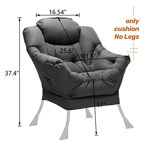 Hollyhome Only Cushion No Legs, Matching Thick Cushion For Cotton Fabric Lazy Chair, Removable Cushion, Cotton Pad For Relaxing Lounge Chair, Elastic Mat For Furniture Seat Protector, Dark Grey #TOP1