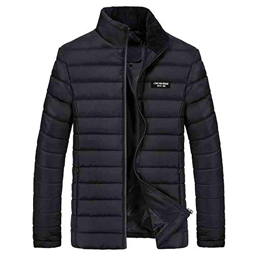 MEIbax Cazadora de Hombre Cremallera Abrigo de Invierno Caliente Chaqueta Capa Gruesa Mens otoño Invierno Color sólido Jersey de algodón Acolchado de Manga Larga Tops Blusa