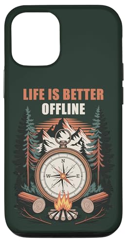 Life is Better Offline ? Camping & Hiking Outdoors Nature �X�}�z�P�[�X iPhone 12/12 Pro �p