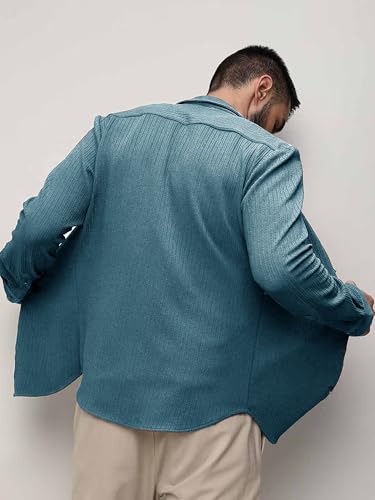 Image of Noble Monk Men's Regular Fit Casual Shirt |Full Sleeve| Polo Neck |Casual Shirts for Men