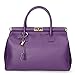 Gave Lux Borsa a Mano Donna Vera Pelle Artigianale Italiana Viola 26x35x16 cm