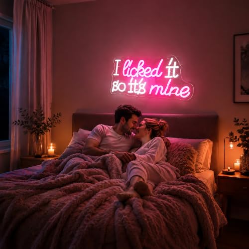 Image of I Licked It Neon Sign for Wall Decor Light Up Sign Led Signs for Room Party Home Wall Decor USB Powered