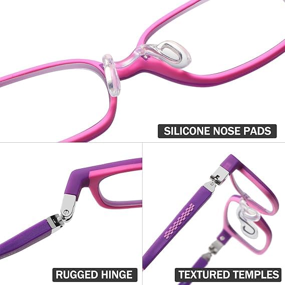 Image of Kids Blue Light Blocking Glasses Boys Girls 360 Hinges Spin Silicone Frame CR39 Lens Computer Gaming Eyewear