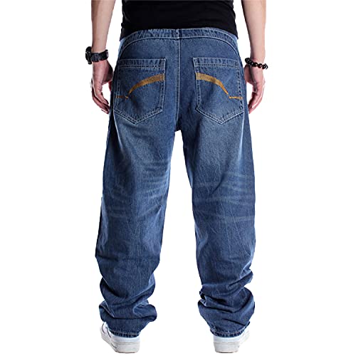 EnllerviiD Men's Baggy Hip Hop Denim Jeans Loose Fit Vintage Skateboard Skater Dance Pants3