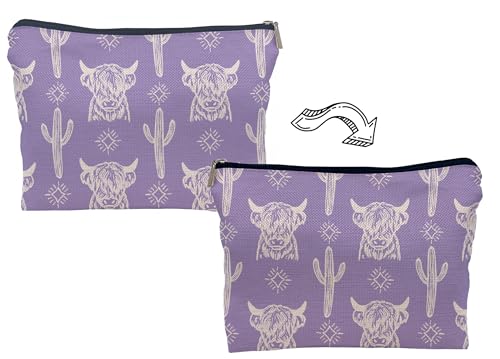 Image of Western Makeup Bag,Western Gifts For Women,Cow Makeup Bag,Cowgirl Stuff,Western Stuff For Women,Western Gifts,Cowgirl Gifts(COW D)