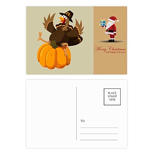 Cartes postales Happy Thanksgiving Père Noël lot de 20 pour rompre la solitude des fêtes