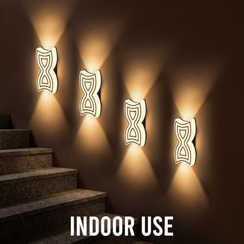 Image of Gesto 7W Waterproof Led Wall Light for Home Decoration - Up Down 2-Way LED Wall Lamp | IP65 Outdoor Fancy Wall Lights for Balcony,Gate,Elevation,Garden,Patio | Decorative Wall Mount Light -Pack of 4