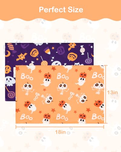 Image of ALVABABY Toddler Pillowcases Stretchy Soft Kids Pillow Cover 2 Pack Fit 13 inchx 18 inch or 12 inchx16 inch Envelope for Girl Boy Sleepy Travel Halloween 2TPE35A