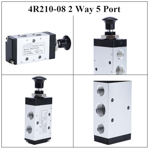 Interruptor de control neumático 3R210-08 con silenciador y conector 12mm 4