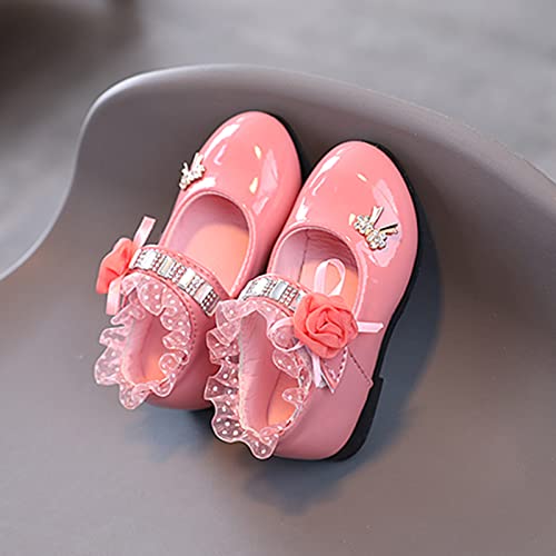 Unifizz Girls Mary Jane Dress Shoes for Toddler Kids Flower Rhinestone Front Bow Ballerina Flat3