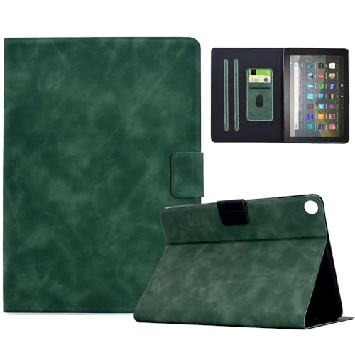 Housse Samsung Galaxy Tab S9 FE en cuir vert idéale pour travailler au bureau ou en voyage