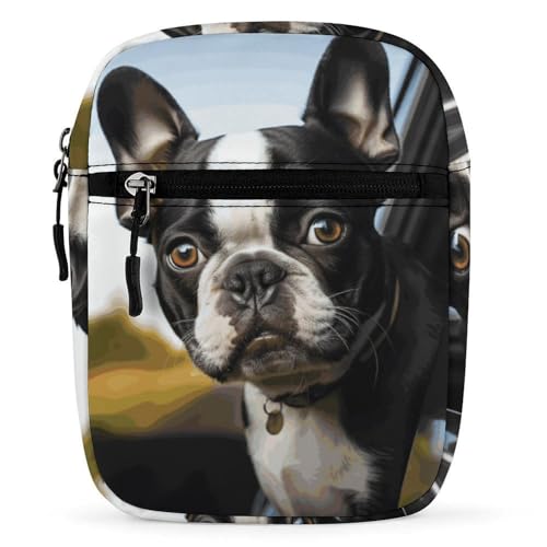 Personalized Small Crossbody Bag Water Resistant Messenger Bags Mini Puppy Dog Printing SlingBag For Men Women