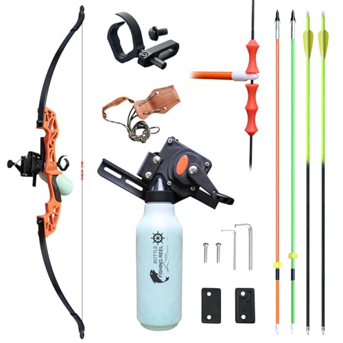 Bowfishing Bow and Arrow Set for Adults Beginner Bow Fishing Combo Kit with Bowfishing Arrows Bowfishing Reel