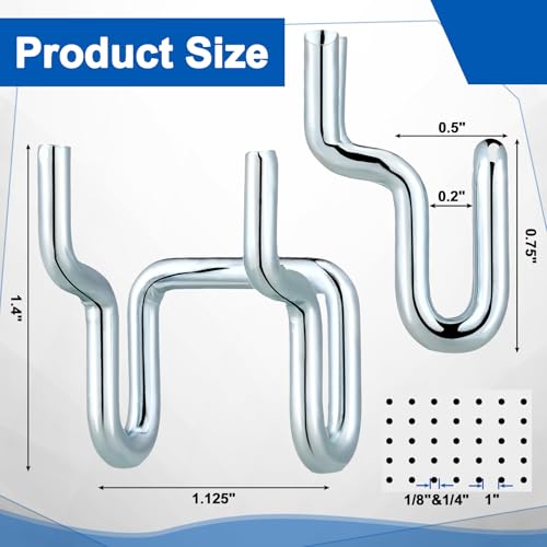 Tandefio CLO-TANDEFIO-1969 50 Pcs Metal Pegboard Hooks Slatwall U Hook Heavy Duty Peg Board Bins Hooks Bulk thumb #1