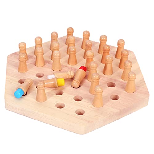 Memory Match Stick Chess, Memory Chess, Juguete de Madera Memory Match Stick, Juego de ajedrez de Memoria de Madera para niños, Cognitiv de Color para niños Tablero de ajedrez de Color Juguete