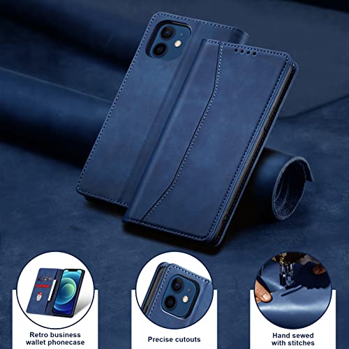 Image of Jasonyu Flip Wallet Case for iPhone 12,Blue