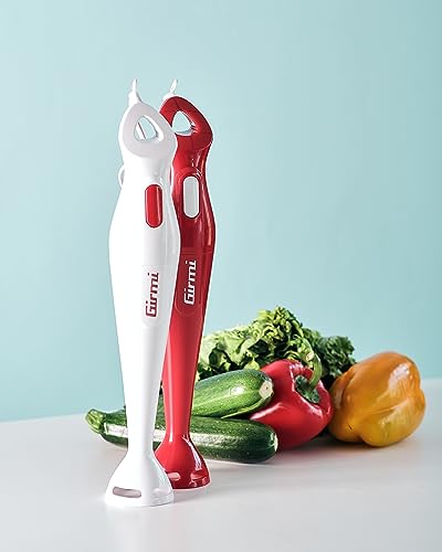 Girmi MX01 Stabmixer, 250 W, DC-Motor, 4 Edelstahlklingen, Pulse-Funktion, Weiß