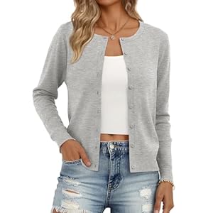 Trendy Queen Womens Cardigan Sweaters Lightweight Crew Neck Outfits Fall Fashion 2025 Clothing