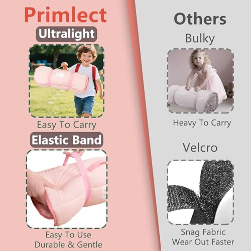 Image of Primlect Toddler Nap Mat, Portable Rolled Sleeping Mat | 51 inchx31 All-in-One Sleeping Bag with Removable Pillow and Soft Blanket, Machine Washable, for Daycare Travel, for Boys Girls