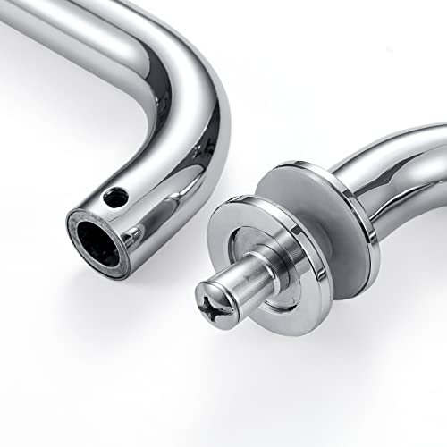 Ranbo Hardware 8" Back To Back Commercial Grade-304 Stainless Steel Push Pull Door Handle Compatible With 1/4" To 1/2" Thickness Glass Door For Frameless Shower Doors,Polished Chrome Finish #TOP7