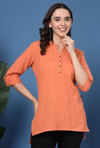 Image of Pistaa's Women's Cotton Relaxed Fit Short Kurti
