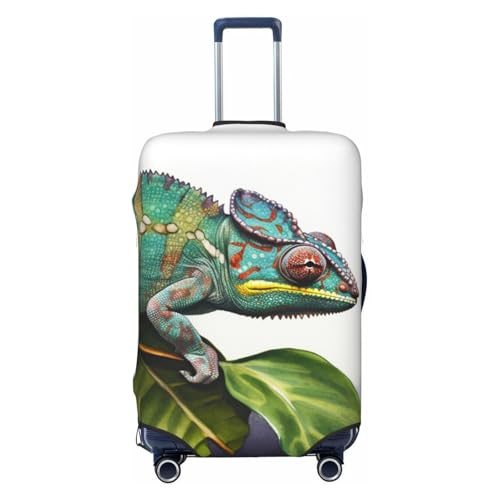 Chameleon Luggage Cover Washable Suitcase Covers Tsa Approved Elastic Spandex Suitcase Protector Anti-Scratch Travel Baggage Cover Fit 18-32 Inch Luggage