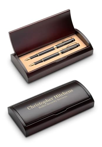 Executive Gift Shoppe | Personalized Ballpoint Pen & Pencil Set in Rosewood Box with Custom Engraving