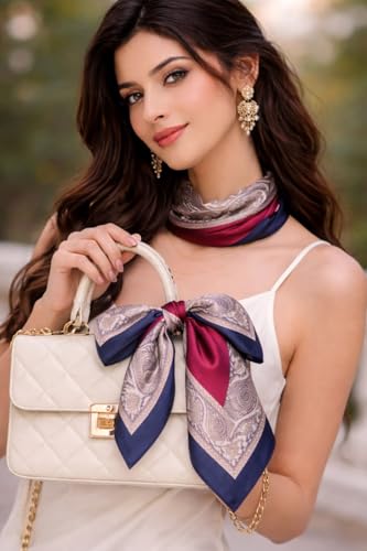 Image of Silk Head Scarf for Women - Luxury Satin Silk Hair Scarf, Soft Bandana Wrap for Sleeping, Hair Protection & Styling