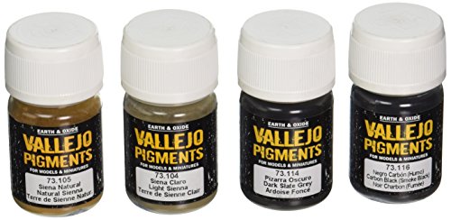 Vallejo Stone and Cement City Pigment Set, 30ml, 4-Pack