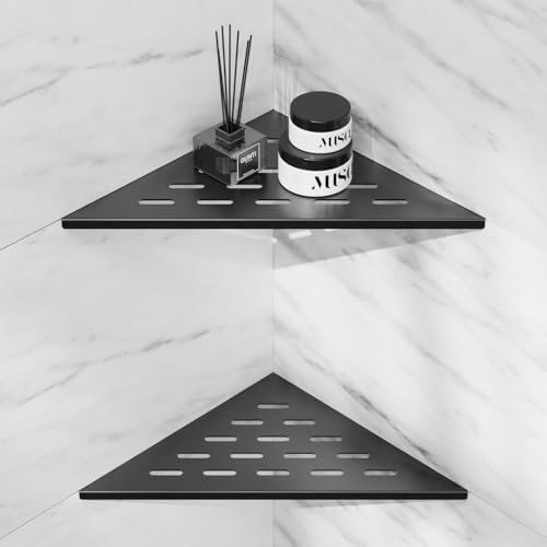 lives Corner Shower Shelves 2 Pack, 10' Black Corner Shelf for Bathroom, 304 Stainless Steel Grout...