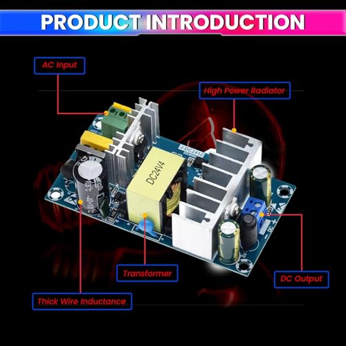Image of amiciSmart AC to DC Power Conversion Board, 4A 24V 100W Reliable Power Module for DIY Application, & More