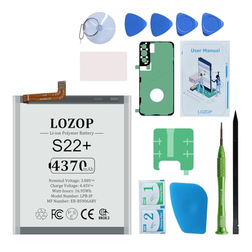 LOZOP for Galaxy S22 Plus Battery Replacement Kits for Samsung Galaxy S22+ 5G SM-S906U/U1/N/B/W and Other All S906 Models with Repair Tools Kit and User Manual