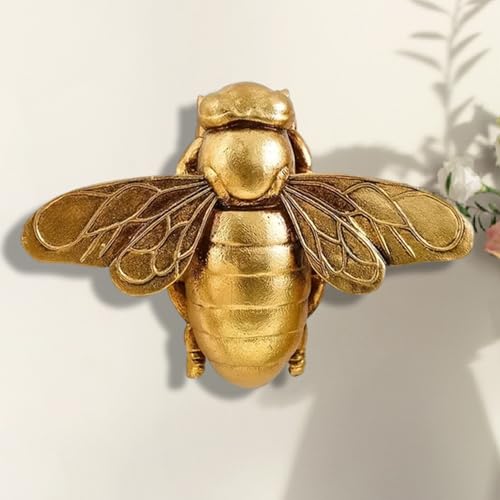 Décoration murale d'abeille vintage dorée 3D maison objet tendance nature